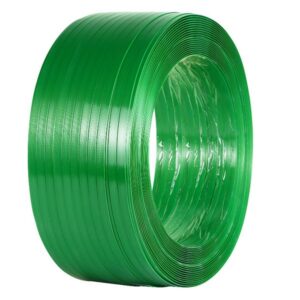 Dây đai nhựa PET. Hàng Phổ thông. Bản rộng: 16 mm. Độ dày: 1 mm. Định lượng: 20kg/cuộn. Màu xanh