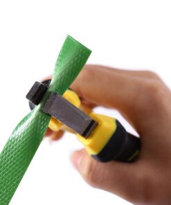 Dây đai nhựa PET. Hàng Phổ thông. Bản rộng: 16 mm. Độ dày: 1 mm. Định lượng: 20kg/cuộn. Màu đen