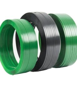 Dây đai đóng hàng PET. Hàng Phổ thông. Bản rộng: 19 mm. Độ dày: 1 mm. Định lượng: 20kg/cuộn. Màu đen