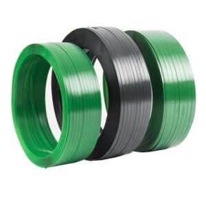 Dây đai nhựa PET. Hàng Phổ thông. Bản rộng: 19 mm. Độ dày: 0.9 mm. Định lượng: 20kg/cuộn. Màu xanh
