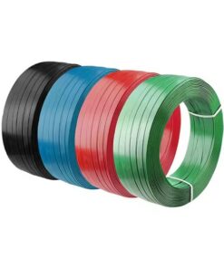Dây đai nhựa pet. Hàng loại A. Bản rộng: 19 mm. Độ dày: 0.8 mm. Định lượng: 20kg/cuộn. Màu xanh