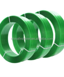 Dây đai đóng hàng PET. Hàng Phổ thông. Bản rộng: 19 mm. Độ dày: 1 mm. Định lượng: 20kg/cuộn. Màu đen