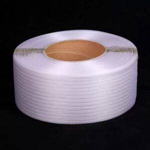 Dây đai nhựa PP. Hàng loại A. Bản rộng: 12 mm. Độ dày: 0.6 mm. Định lượng: 10kg/cuộn. Màu trắng