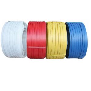 Dây đai đóng hàng PP. Hàng loại A. Bản rộng: 12 mm. Độ dày: 0.6 mm. Định lượng: 10kg/cuộn. Đủ màu