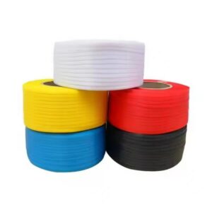 Dây đai đóng hàng PP. Hàng loại A. Bản rộng: 9 mm. Độ dày: 0.9 mm. Định lượng: 10kg/cuộn. Màu trắng