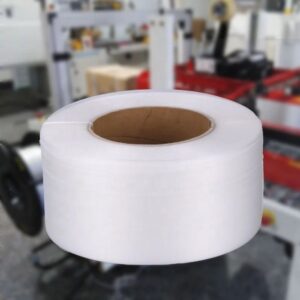 Dây đai PP. Hàng phổ thông. Bản rộng: 9 mm. Độ dày: 0.6 mm. Định lượng: 10kg/cuộn. Đủ màu