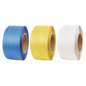 Đai nhựa PP. Hàng phổ thông. Bản rộng: 16 mm. Độ dày: 1 mm. Định lượng: 10kg/cuộn. Màu trắng