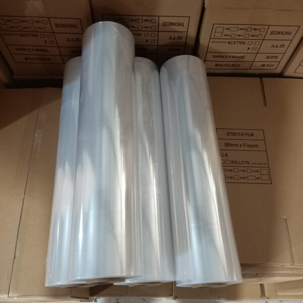 Màng Chít PE. Khổ cuộn: 25cm. Khối lượng: 3kg/cuộn. KL Lõi giấy: 300gr. Màu sắc: Trong suốt