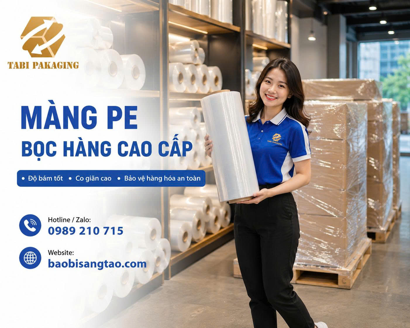 màng pe quấn hàng công nghiệp