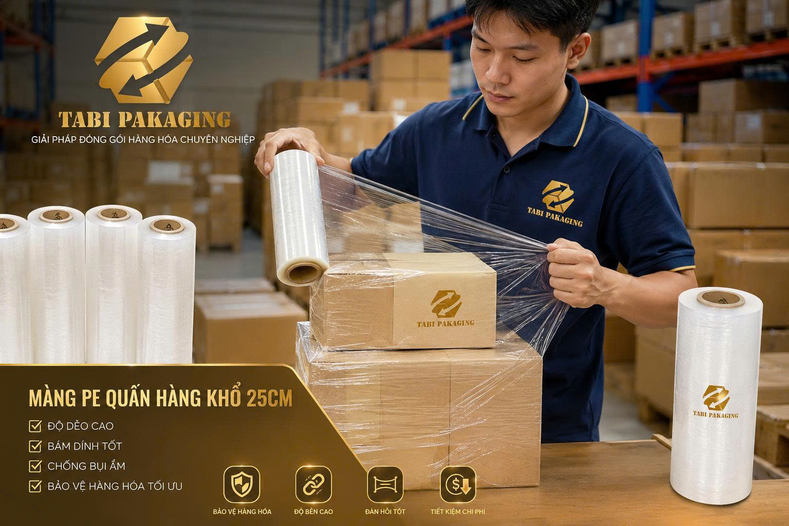 màng pe quấn hàng công nghiệp
