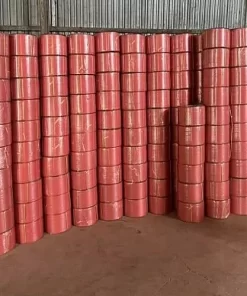 Dây đai PP loại S, hàng nguyên sinh bóng, dùng cho máy đóng đai tự động, bản 15mm, dày 01mm, màu đỏ
