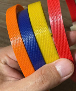 Dây đai nhựa PP loại S, hàng nguyên sinh bóng, dùng cho máy đóng đai tự động, bản 12mm, dày 01mm, màu trắng