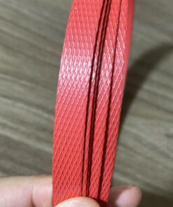 Dây đai nhựa loại S, hàng nguyên sinh bóng, dùng cho máy đóng đai tự động, bản 12mm, dày 01mm, màu đỏ